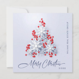 Snöflingor Julgran Corporate Hälsning Julkort