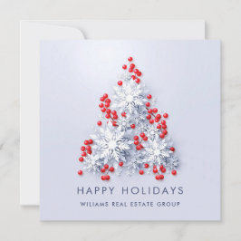 Snöflingor Julgran Corporate Hälsning Julkort