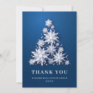 Snöflingor Julgran Corporate Helgdag Tack Kort