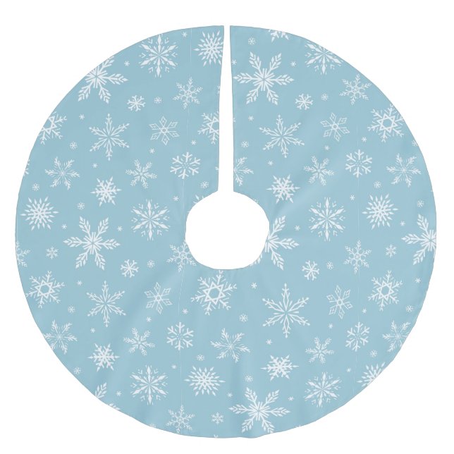 Snöflingor Julgransmatta Borstad Polyester (Framsidan)