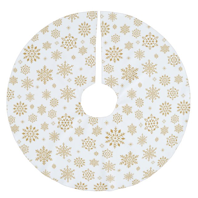 Snöflingor Julgransmatta Borstad Polyester (Framsidan)