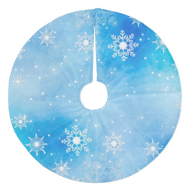 Snöflingor Julgransmatta Fleece (Framsidan)