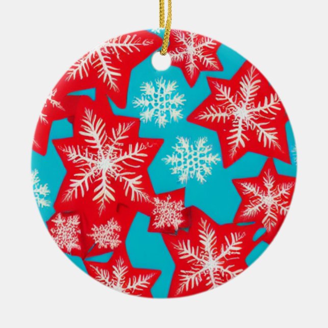 Snöflingor Julgransprydnad Keramik (Framsidan)