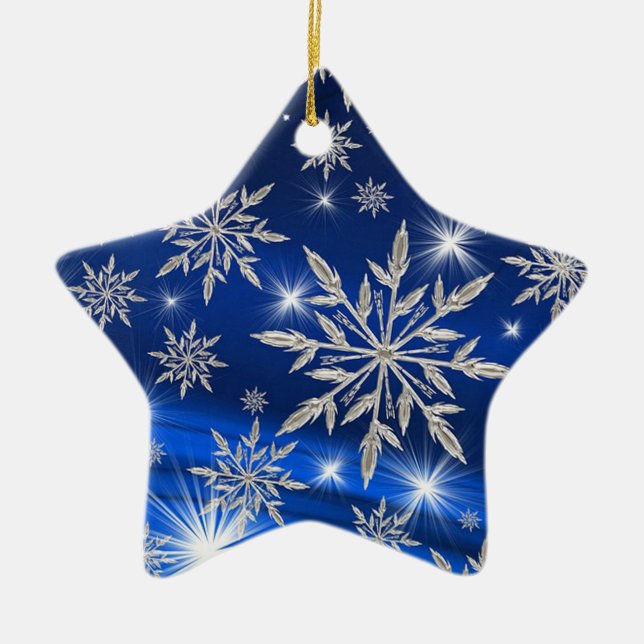 Snöflingor Julgransprydnad Keramik (Framsidan)