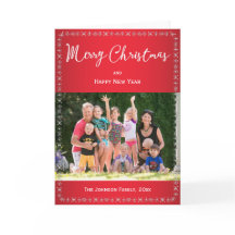 Snöflingor julhälsningskort med foto