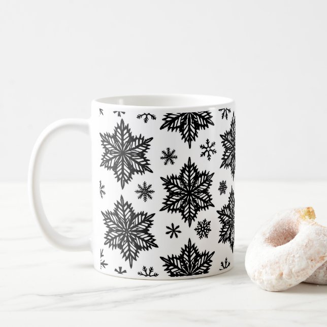 snöflingor kaffemugg (Med munk)