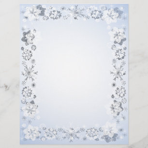 Snöflingor Kant Olinjerat skrivpapper