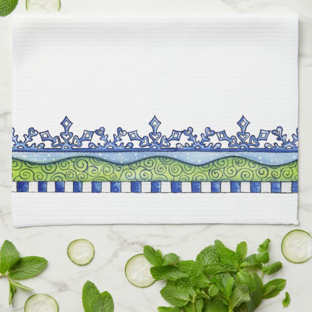 Snöflingor Kökshandduk (Vikta)