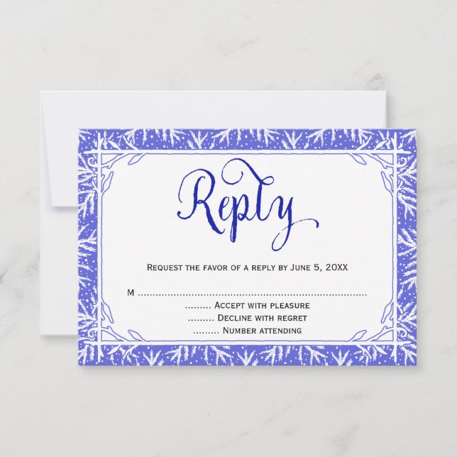 Snöflingor Kristet Bröllop Svarskort OSA Kort (Framsida)