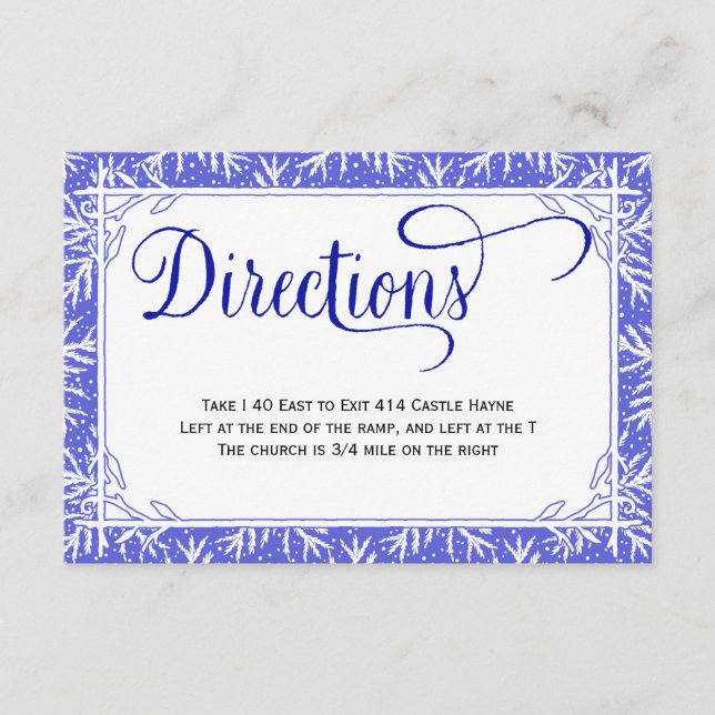 Snöflingor Land Bröllopsriktningskort Tilläggskort (Framsida)