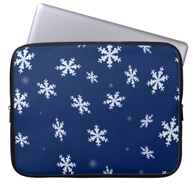 Snöflingor Laptop Fodral (Framsidan)