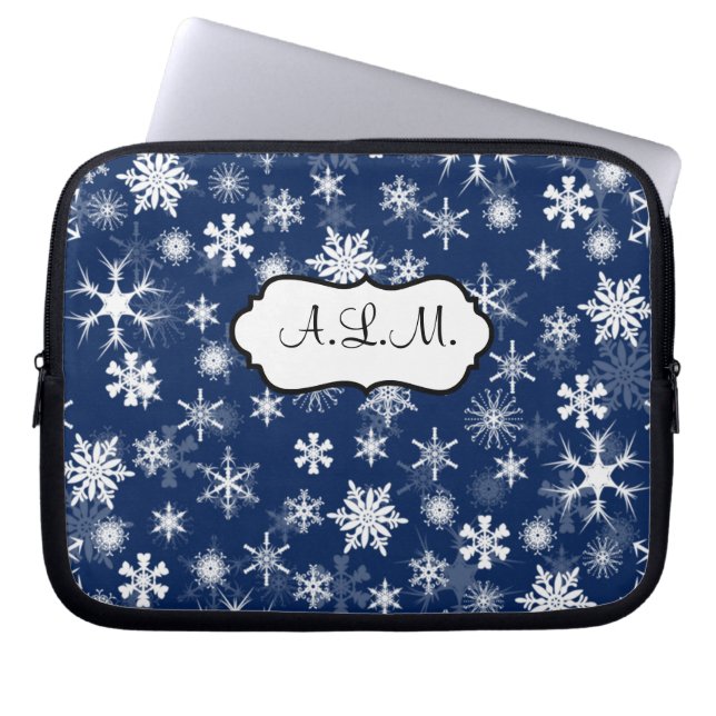 Snöflingor Laptop sleeve (Framsidan)