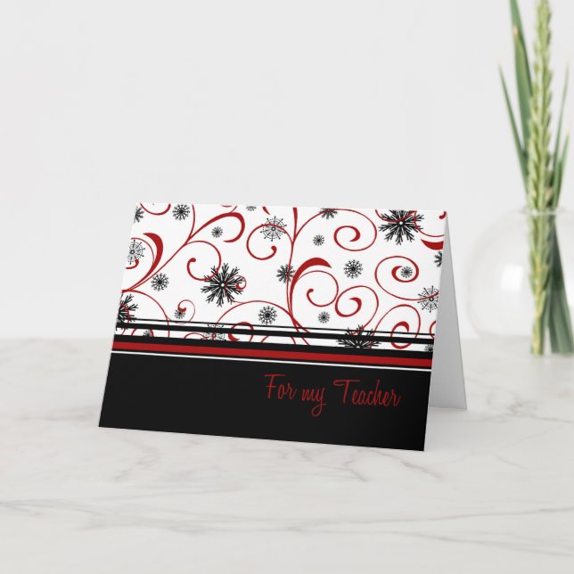 Snöflingor Lärare Glad helg Card (Framsida)