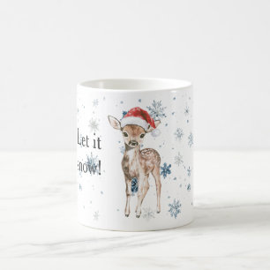 Snöflingor Låt det snöa Hjort Jul Tomte Hatt Kaffemugg