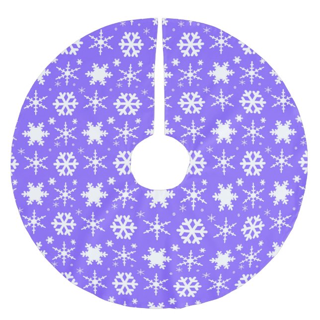 Snöflingor Lavender Julgransmatta Borstad Polyester (Framsidan)