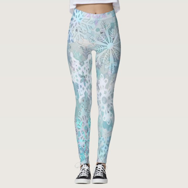 Snöflingor Leggings (Framsida)