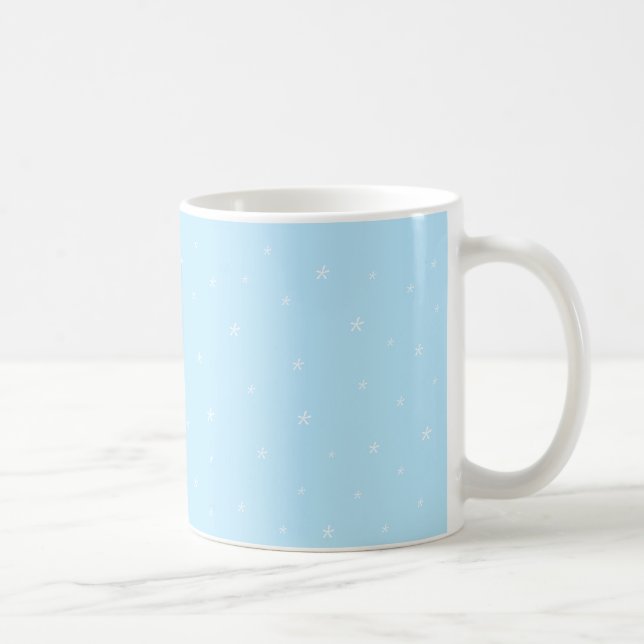 Snöflingor ljusblå vit mönster kaffemugg (Höger)