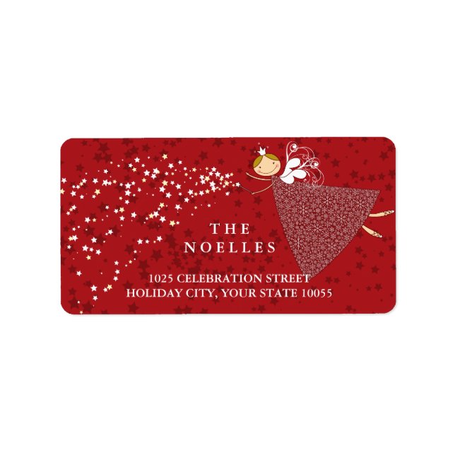 Snöflingor Magic Fairy Adress Adressetikett (Framsidan)