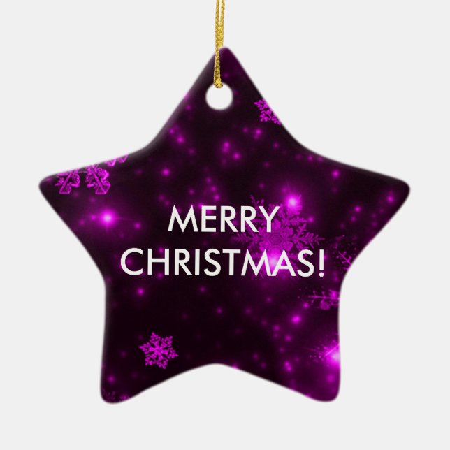 Snöflingor med Lilans bakgrund Julgransprydnad Keramik (Framsidan)