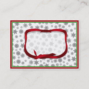 Snöflingor med Märkrn Red Ribbon Visitkort