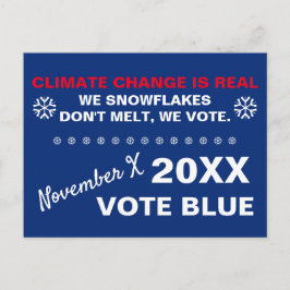 Snöflingor Melt inte, vi röstar blått 2020 Vykort