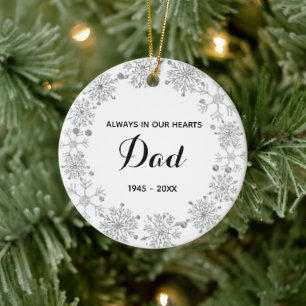 Snöflingor Minnet av julklappar från Pappa Julgransprydnad Keramik