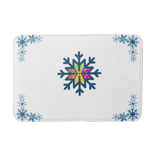 Snöflingor Mönster Bathmat Badrumsmatta (Framsidan)