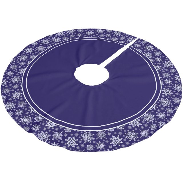 Snöflingor mönster Blue Träd Skirt Julgransmatta Borstad Polyester (Vinklad)