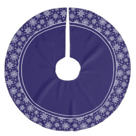Snöflingor mönster Blue Träd Skirt Julgransmatta Borstad Polyester