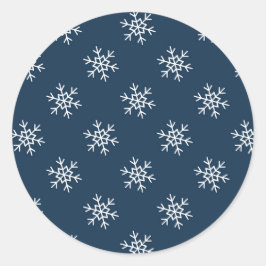 Snöflingor mönster Festive-dekal Runt Klistermärke