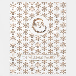 Snöflingor Mönster Guld Jultomten jul i Fleecefilt