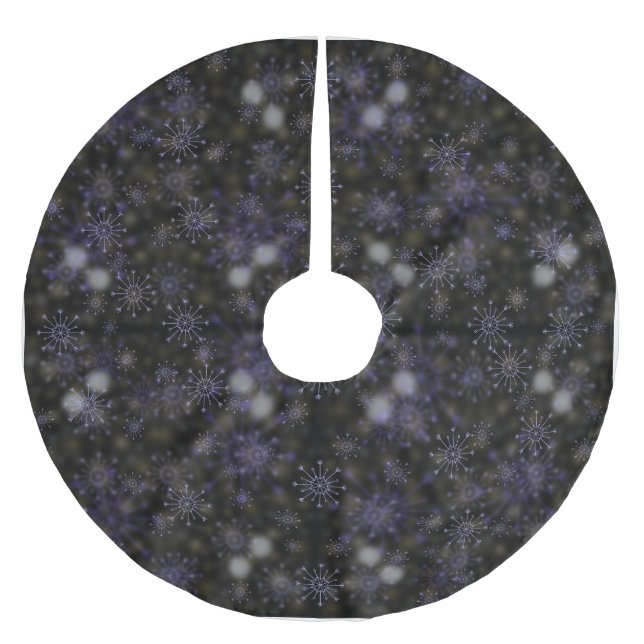 Snöflingor mönster julgransmatta borstad polyester (Framsidan)