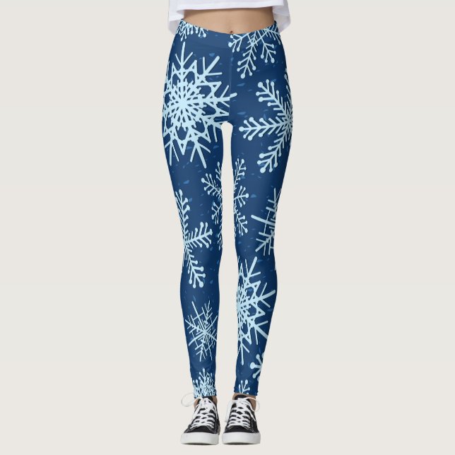 Snöflingor mönster leggings (Framsida)