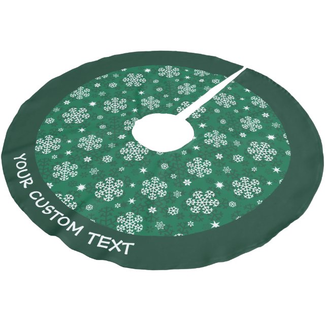 Snöflingor Mönster om kadmiumGrönt Julgransmatta Borstad Polyester (Vinklad)
