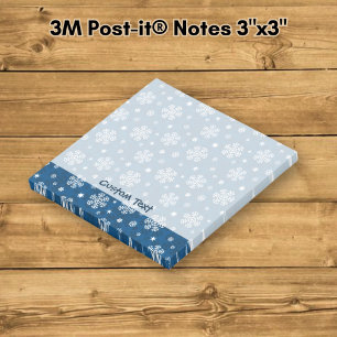 Snöflingor Mönster på Blått Post-it Block