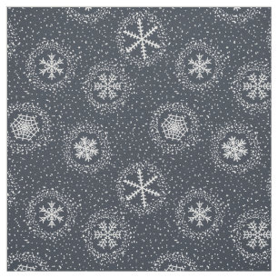 Snöflingor mönster på grått-bakgrund tyg