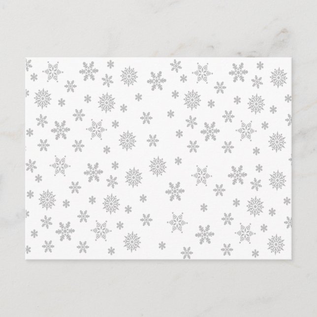 Snöflingor Mönster på Vitt Vykort (Framsida)