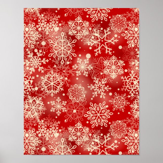 Snöflingor mönster poster (Framsidan)