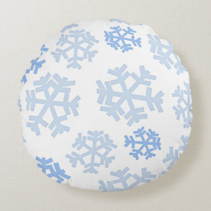 Snöflingor Mönster Rund Kudde