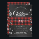 Snöflingor och Buffalo Play jul Party Inbjudan<br><div class="desc">Red buffalo plaid och snöflingor kan inte få någon kozier än så! Anpassa med din party-information.</div>