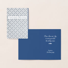 Snöflingor och Circles Silver Foil Helgdag Card Folierat Kort