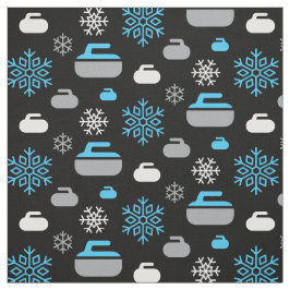 Snöflingor och Curling Sten Fabric Tyg