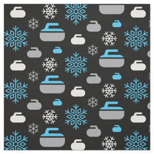 Snöflingor och Curling Sten Fabric Tyg