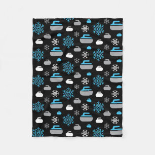 Snöflingor och Curling Sten Fleece Blanket
