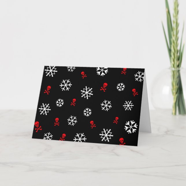 Snöflingor och Döskallar Helgkort (Framsida)