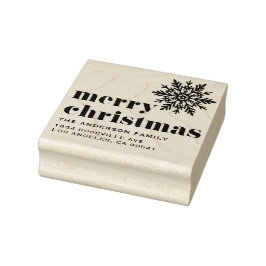 Snöflingor och fet typografi God jul Stämpel