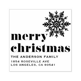 Snöflingor och fet typografi God jul Stämpel