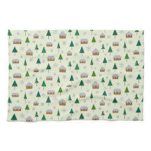 Snöflingor och fir träd