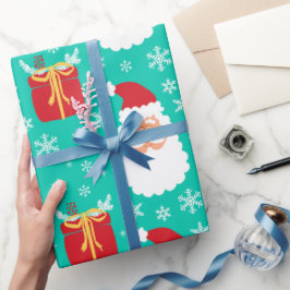 Snöflingor och gåvor till jultomten presentpapper