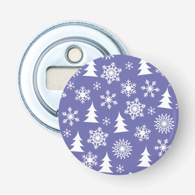 Snöflingor och Gräs Träd Mönster Flasköppnare (Framsidan)